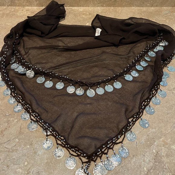 Beach sarong Cover-up with dangling coins - Picture 3 of 6